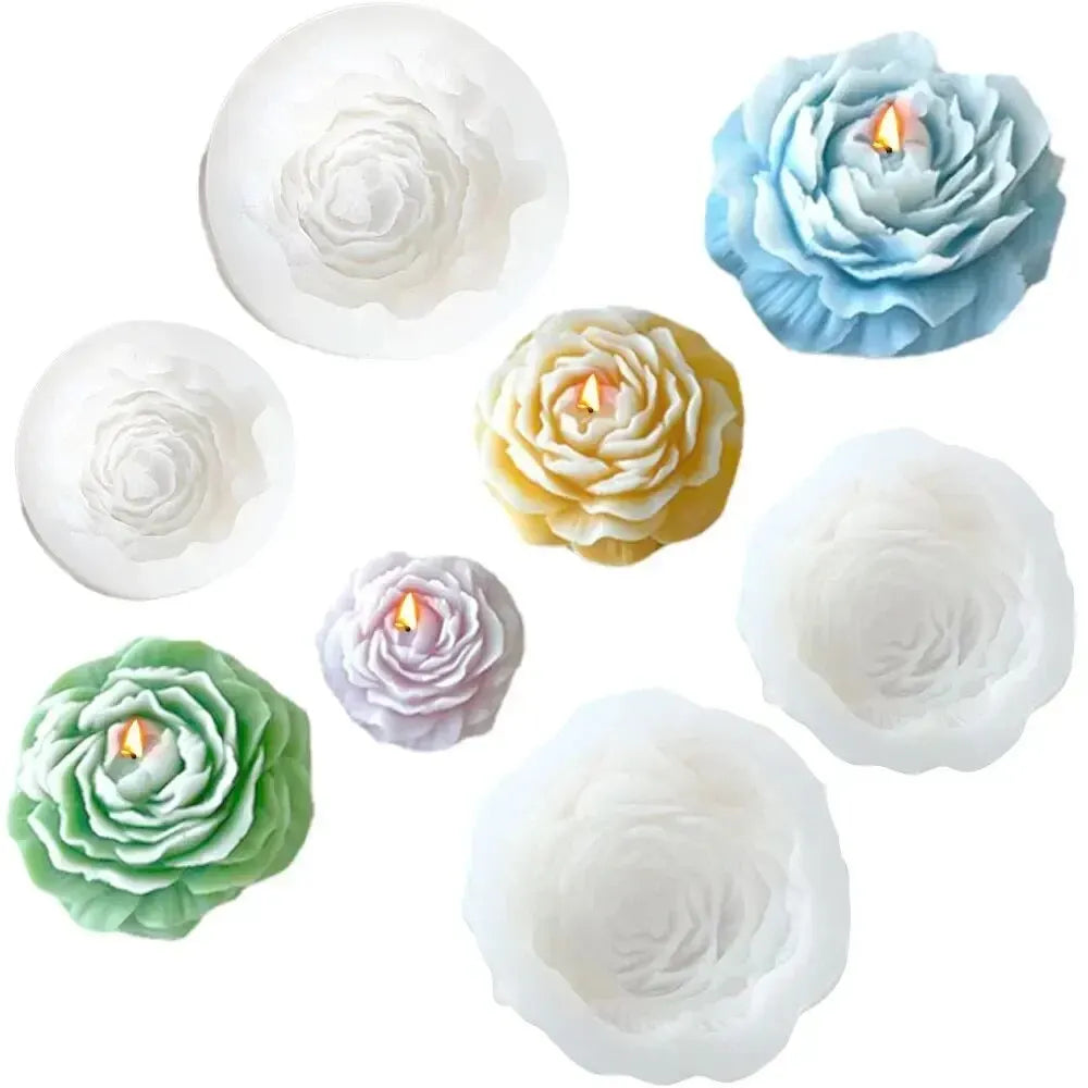 Molde de Silicone para Vela de Peónia